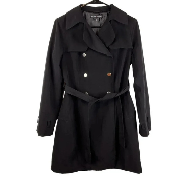 New York & Company Black trench coat - Picture 1 of 16